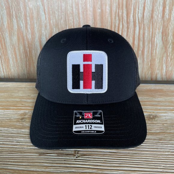 Case IH International Harvester Vintage Patch Hat - All Black Richardson 112 - Picture 3 of 7